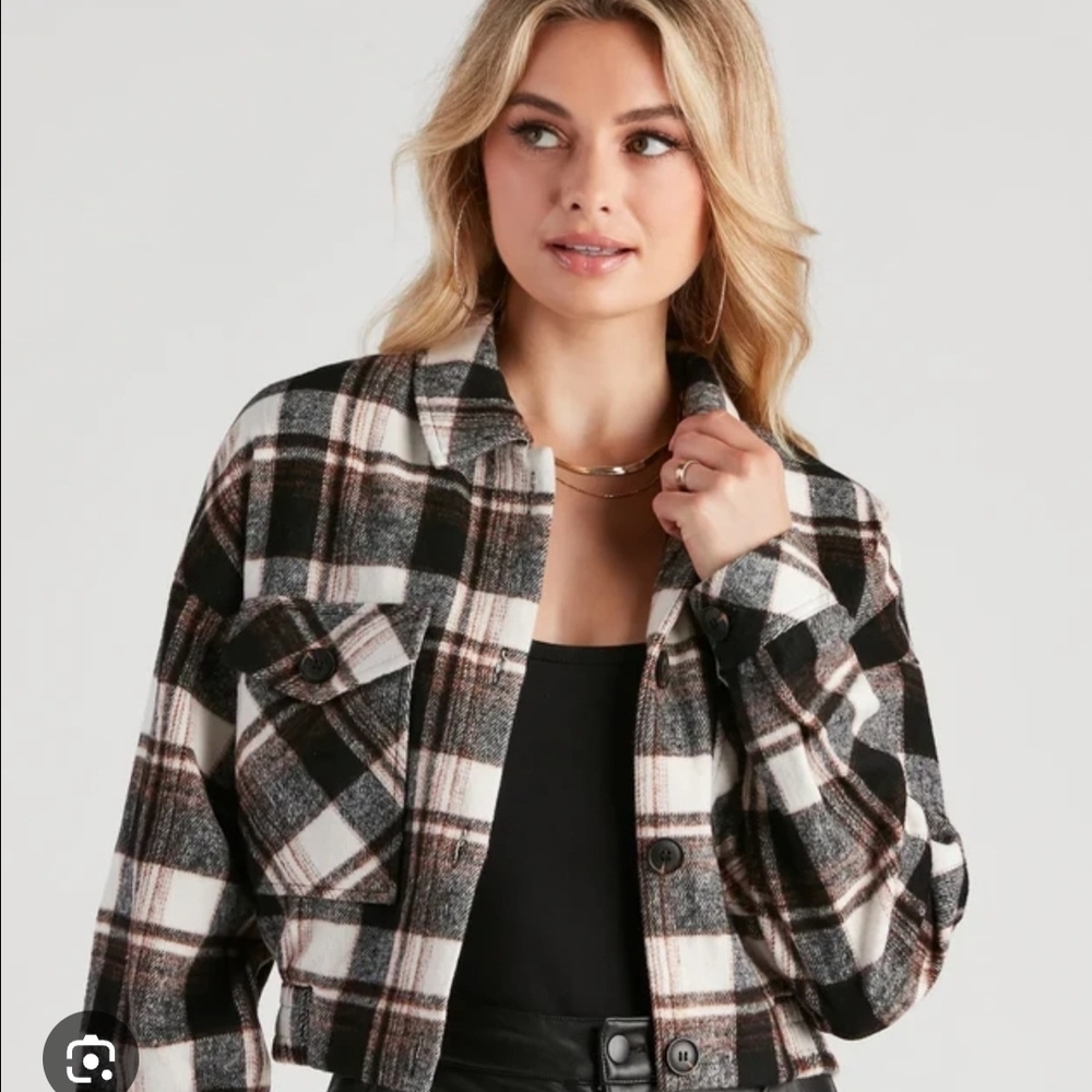 Timing Black and White Plaid Jacket